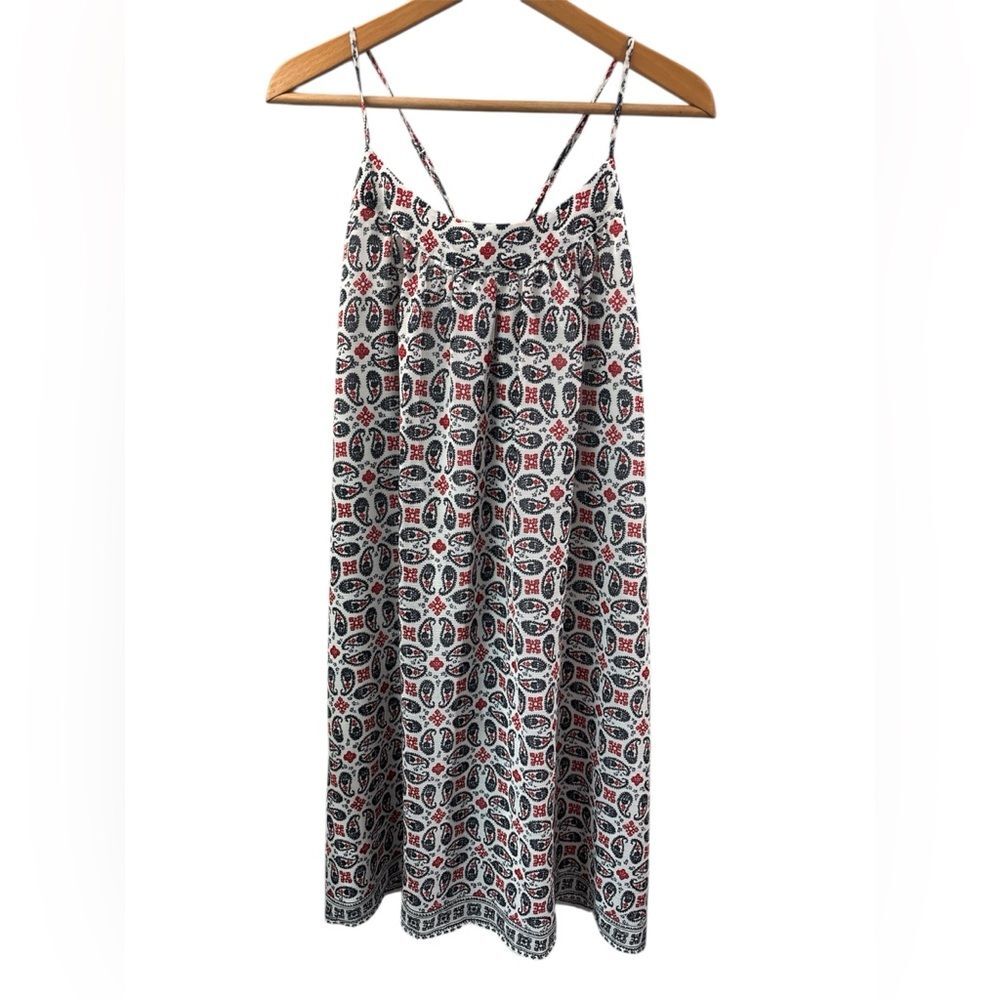 Madewell Paisley Print Red White Blue sundress Size 12. Midi. Summer, resort